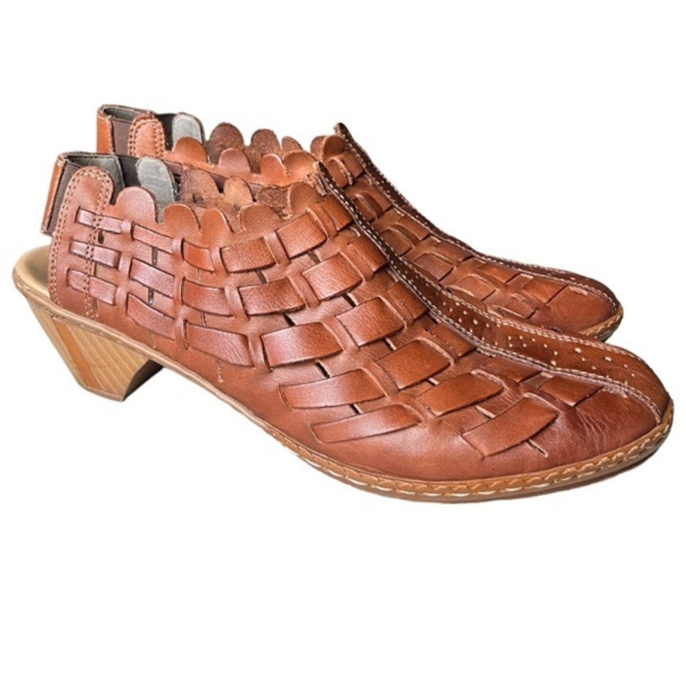 PIKOLINOS 41/10.5-11 Romana Brown Leather Slingback Shoes.
